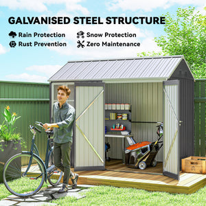 8.5' x 5.5' Metal Garden Storage Shed, Outdoor Tool Storage House with Lockable Door, Vents, Sloped Roof – view 3