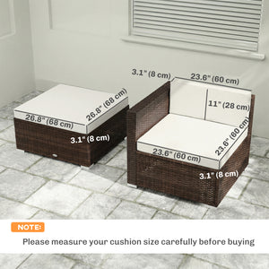 Patio Furniture Cushions Water-Repellent Outdoor Loveseat Cushion Removable Covers 23.6" x23.6", Cream – view 2