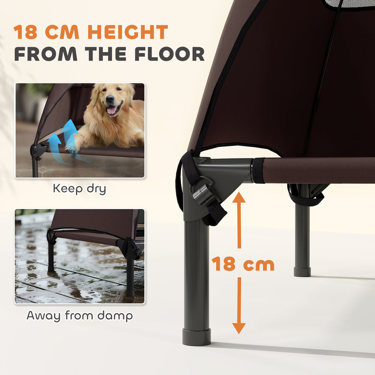 Elevated Dog Bed with Canopy Raised Dog Bed  Washable Mesh Steel Frame 41.7" x 29.9" x 39"