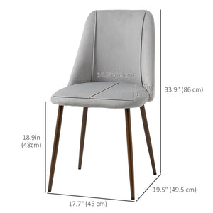Upholstered Dining Chairs Set of 4, Velvet Accent Chair with Back and Wood-grain Steel Leg for Kitchen – view 26