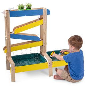Sand and Water Table for Toddlers with 2 Water Basins-Multicolor view 4