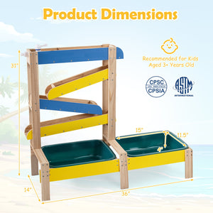 Sand and Water Table for Toddlers with 2 Water Basins-Multicolor view 5