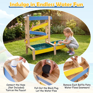 Sand and Water Table for Toddlers with 2 Water Basins-Multicolor view 9