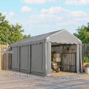 20' x 10' Portable Shed, Outdoor Storage Shed Tent with Roll-up Zipper Door and Removable Sidewalls – view 2
