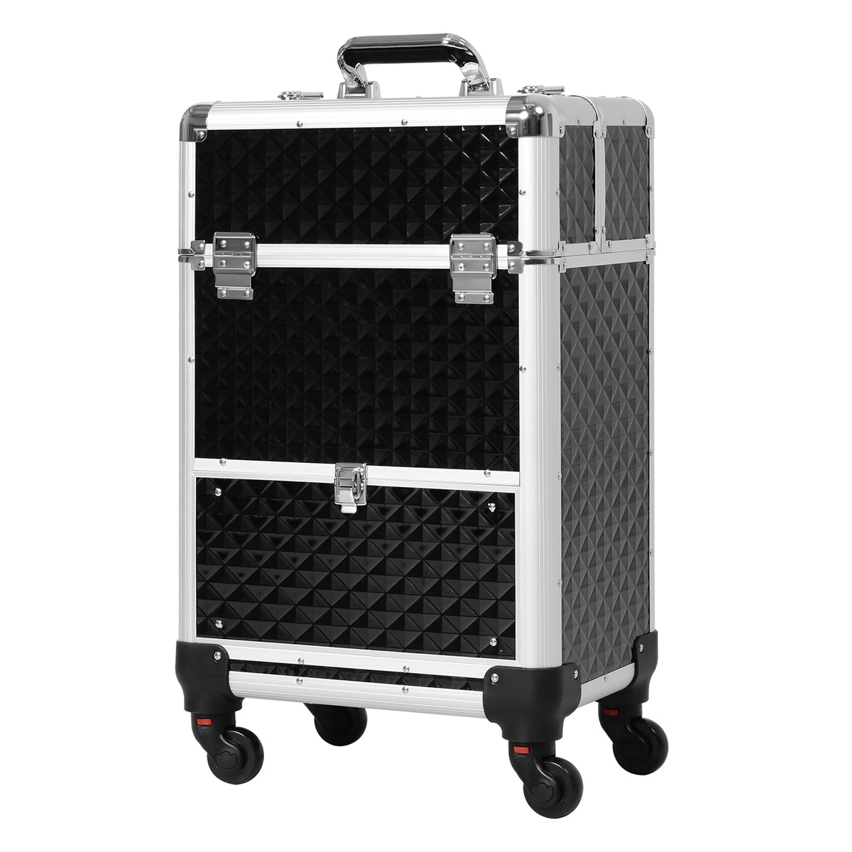 Portable Aluminum Makeup Train Cases, Rolling Makeup Case