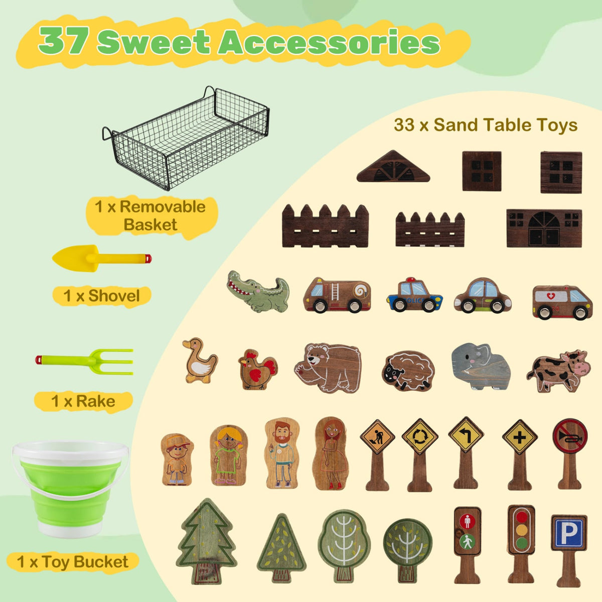 Sensory Table with Water Pump & Sink and 33 Sand Toys for Toddlers view 6