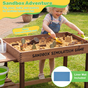 Sensory Table with Water Pump & Sink and 33 Sand Toys for Toddlers view 7