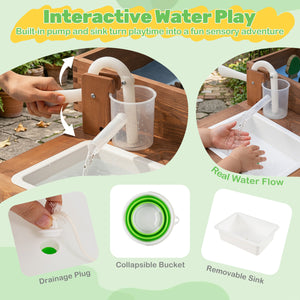 Sensory Table with Water Pump & Sink and 33 Sand Toys for Toddlers view 8