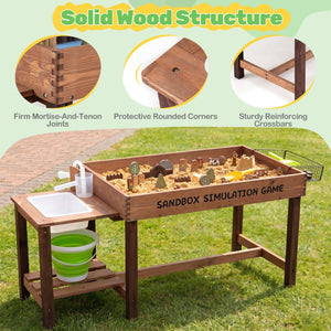 Sensory Table with Water Pump & Sink and 33 Sand Toys for Toddlers view 9
