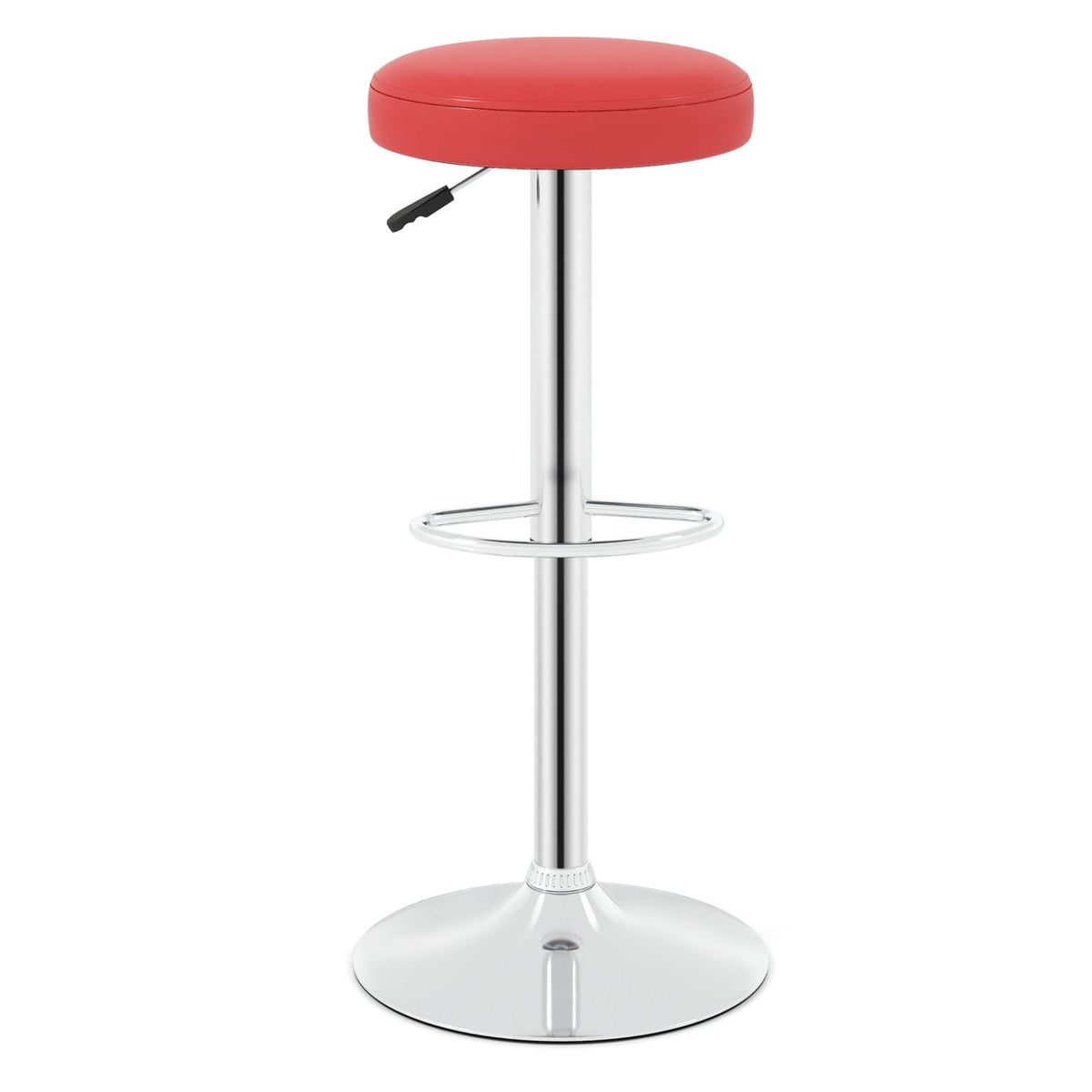 Set of 2 Height-adjustable Swivel Bar Stool with 360° Swivel bar stool-Red view 4