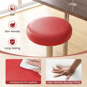 Set of 2 Height-adjustable Swivel Bar Stool with 360° Swivel bar stool-Red view 7