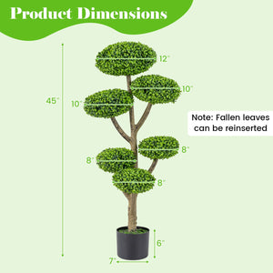 Set of 2 Indoor Outdoor 6 Balls Topiary Tree with Realistic Trunk and Weighted Cement-Filled Base view 4