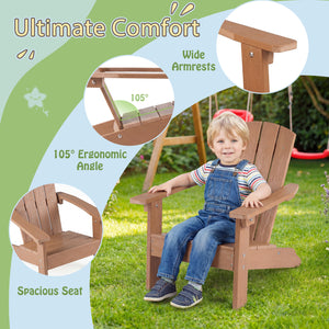 Set of 2 Kid's Adirondack Chair with with High Backrest and Armrests-Teak view 9