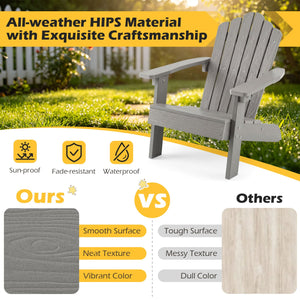 Set of 2 Kids Adirondack Chairs All-weather Outdoor Chairs for Children with Tilted High Backrest-Grey view 9