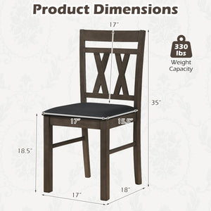 Set of 2 Modern Linen Style Upholstered Kitchen Chairs-Gray view 4