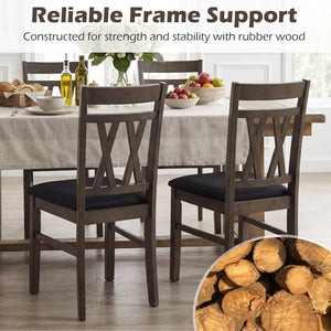 Set of 2 Modern Linen Style Upholstered Kitchen Chairs-Gray view 5