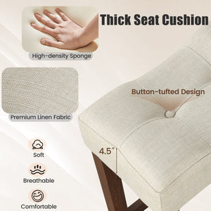 Set of 2 Upholstered Counter Height Bar Stool with Curved Saddle-Seat-Brown view 6