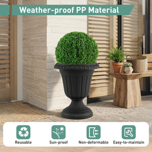 Set of 4 18 inch Tall Vintage Planters with Pedestal Base and Pre-marked Drain Hole-Black view 9