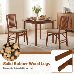 Set of 4 Foldable Upholstered Kitchen Chairs with Padded Seat-Beige view 5
