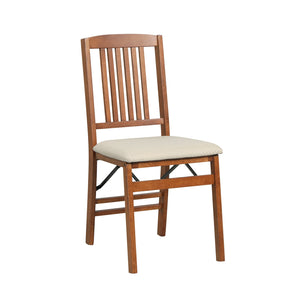 Set of 4 Foldable Upholstered Kitchen Chairs with Padded Seat-Beige view 8