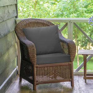 Set of 6 Deep Seat Chair Cushion Pads Set with Rope Belts for Indoor and Outdoor-Gray view 5