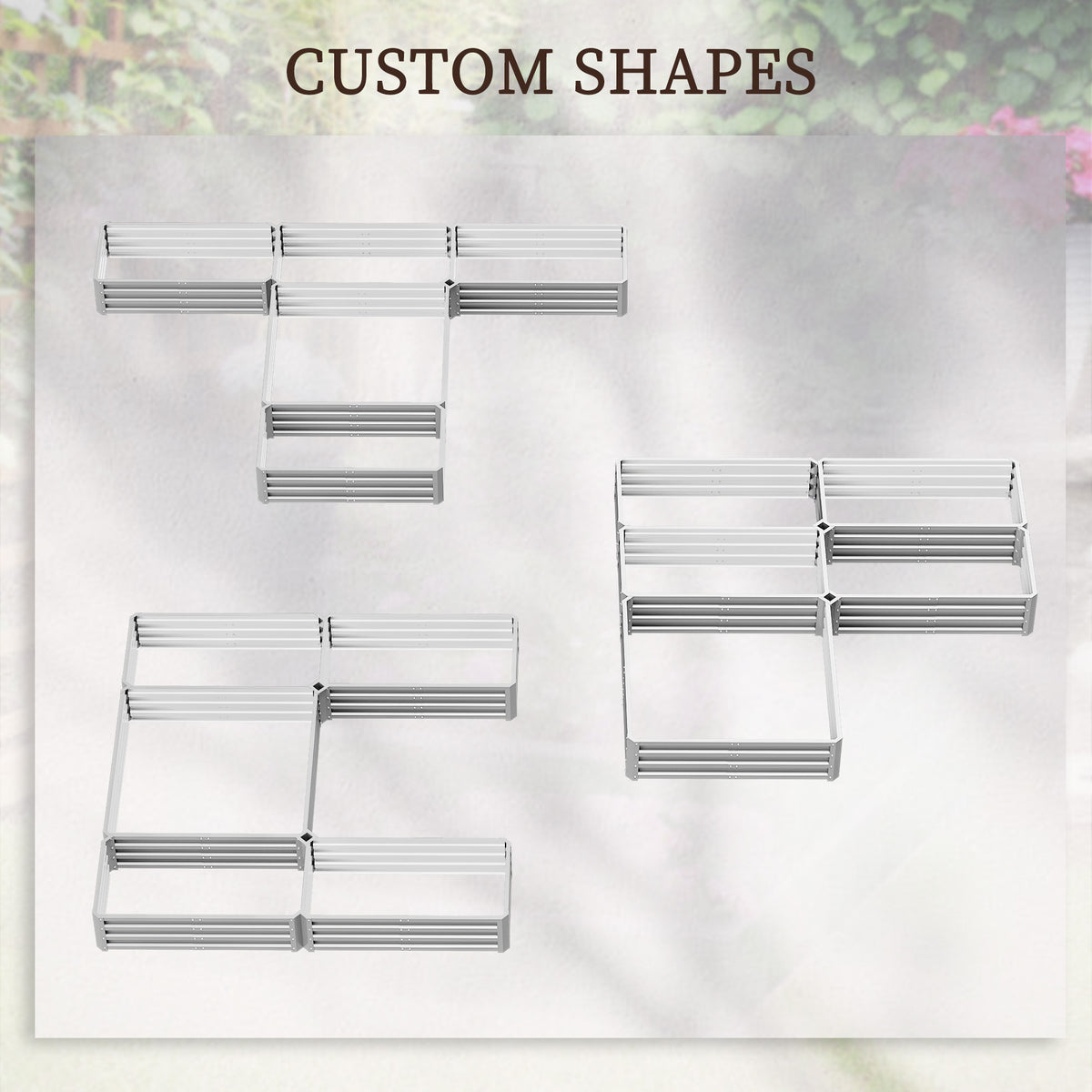 Steel Raised Garden Bed, Set of 5 Large Box Planters for Outdoor Plants Vegetables Flowers Herbs, 8x8x1ft – view 31