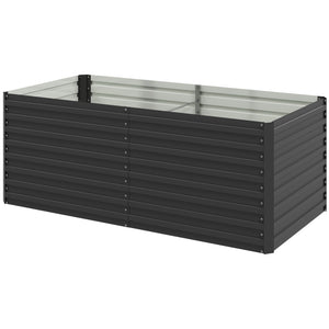 5' x 3' x 2' Raised Garden Bed, Galvanized Planter Box for Growing Flowers, Herbs and Vegetables, Black – view 8