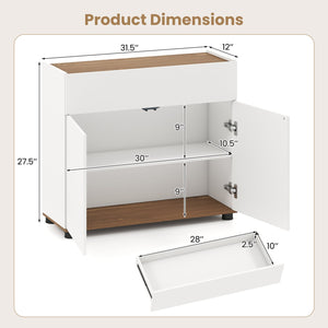 Sideboard Buffet Cabinet with Storage Wooden Kitchen Storage Cabinet-White view 4