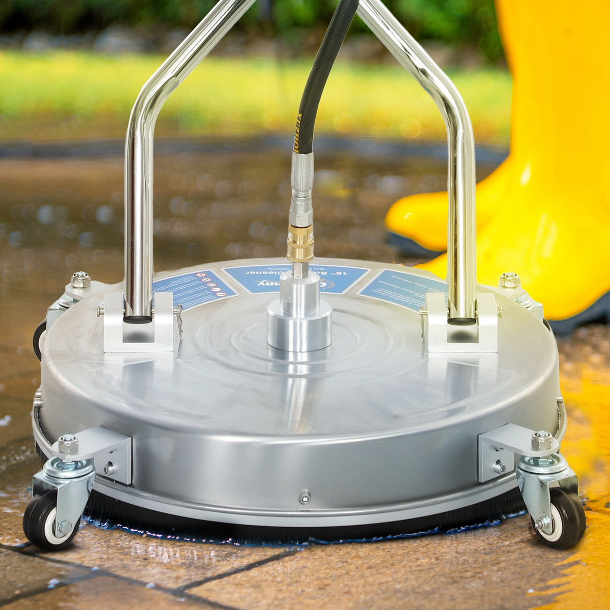 16" Pressure Washer Surface Cleaner with 4 Wheels, Stainless Steel Power Washer Surface Cleaner with 1/4" – view 14