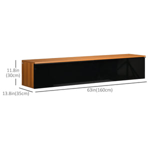Wall Mounted TV Stand, Floating TV Cabinet with Storage, for TVs up to 70", High Gloss Effect – view 2