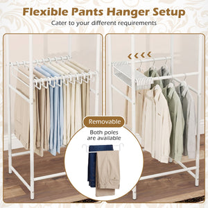Slim Coat Rack Freestanding Garment Organizer with 8 Hanging Rods view 9