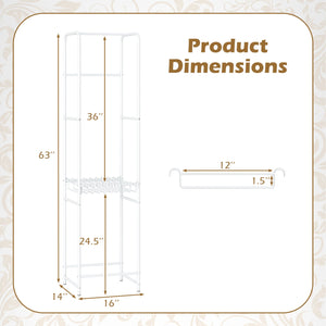 Slim Coat Rack Freestanding Garment Organizer with 8 Hanging Rods view 5
