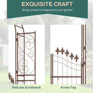 7ft Garden Arch Trellis, Metal Arch, Outdoor Garden Arbor for Climbing Plants, Wedding Decoration