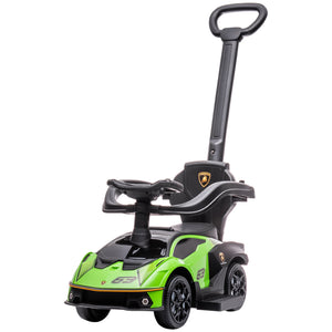 Aosom 3 in 1 Ride on Push Car for Toddlers, Licensed Kids Sliding Car with Safety Protection Footrest Horn