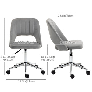 Mid Back Office Chair Velvet Fabric Swivel Scallop Shape Computer Desk Chair, Green – view 44