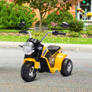 Aosom Kids Electric Motorcycle 6V Battery Powered Ride-On Dirt Bike 3-Wheels Motorbike with Horn Headlights Realistic Sounds 1.24mph Speed for Girls Boy 18 - 36 Months