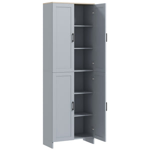 67" 4-Door Kitchen Pantry Cabinet, Freestanding Storage Cabinet Cupboard with Adjustable Shelves, Black – view 8