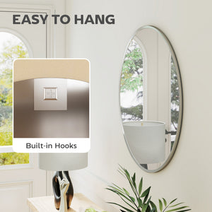 24" Decorative Wall Mirror for Bedroom Living Room, Modern Round Bathroom Mirror for Home Decor, Black – view 12