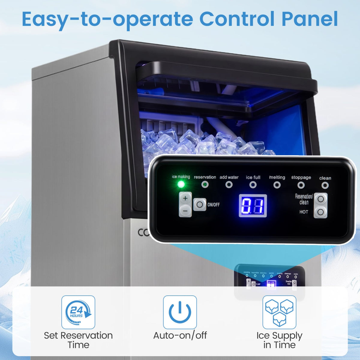 Stainless Steel Commercial Ice Maker 110 lbs/24H view 5