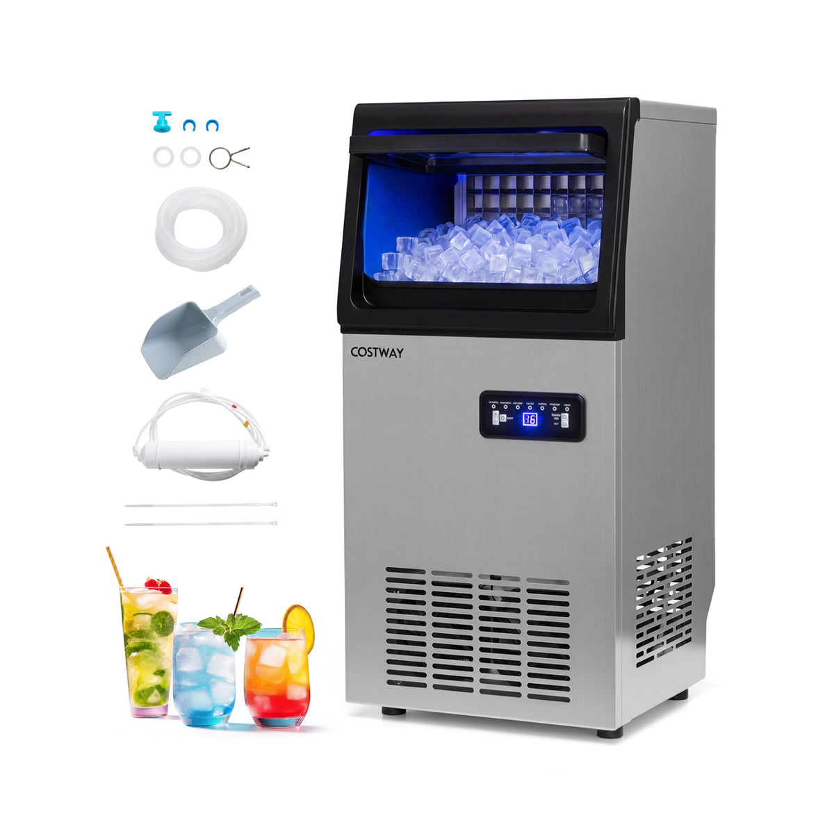 Stainless Steel Commercial Ice Maker 110 lbs/24H view 2
