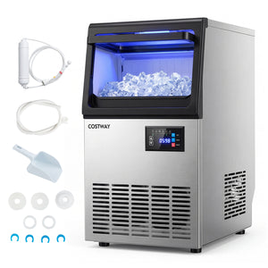 Stainless Steel Spary Ice Maker with 30 LBS Storage Capacity and 80 LBS Per Day view 4