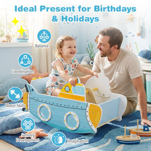 Submarine Wooden Climbing Toy with Rotating Propeller and Rocking Climber view 7