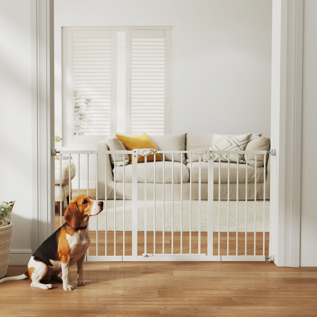 30 Inch Tall Pet Gate with Door Dog Gate and Barrier Indoor for Stairs Includes 7", 8", 12" Extensions Kit – view 11