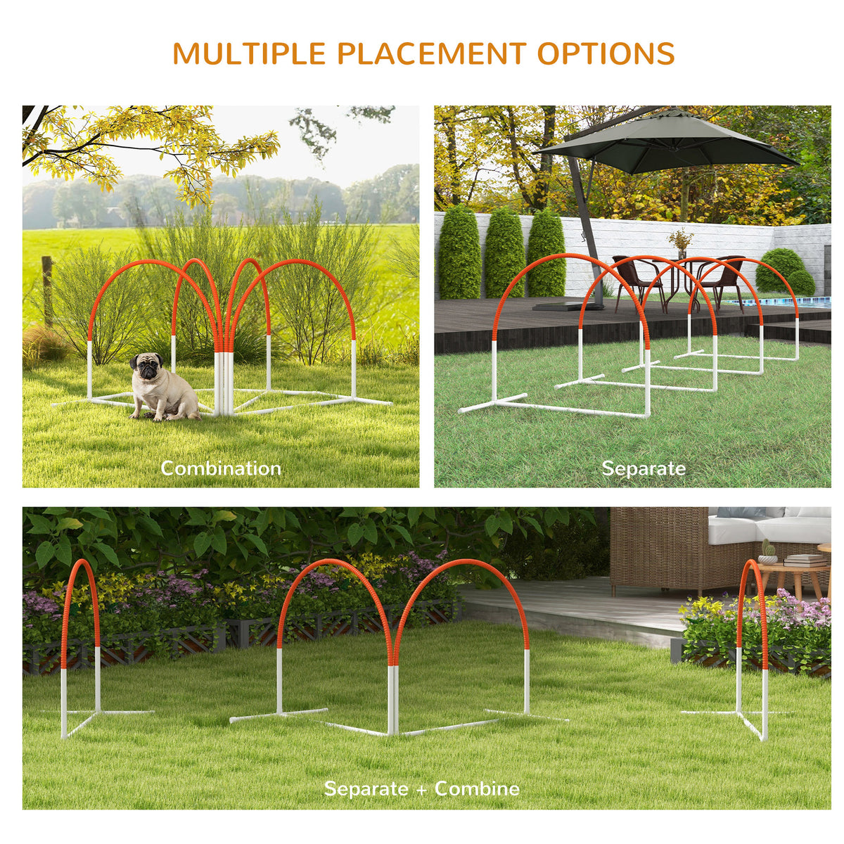 Dog Agility Kit Pet Obstacle Course Training Equipment Outdoor with Weave Poles, Carry Bag, Black – view 10