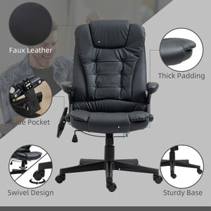Executive Massage Chairs Heated High Back Reclining Office Chair Swivel Leather Adjustable Vibrating – view 6