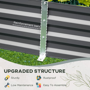 6' x 3' x 1' Raised Garden Bed with 2 Trellis Tomato Cages, Steel Frame Elevated Planter Box, Black – view 11