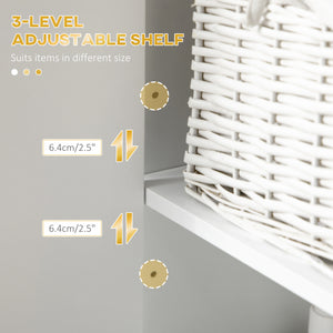 Tall Bathroom Storage Cabinet, Modern Narrow Bathroom Cabinet with Diamond Chevron Pattern and Adjustable – view 11