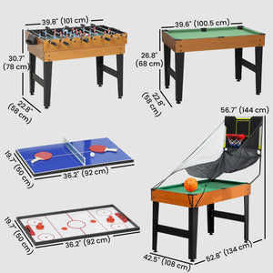Soozier 53 in 5-in-1 Combo Multi Game Table with Foosball, Pool, Hockey, Table Tennis, Basketball for Adults