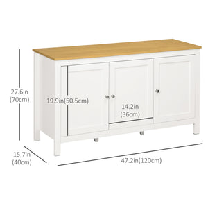 Sideboard, Buffet Cabinet with Doors and Adjustable Shelves for Living Room, Entryway, Black and Natural