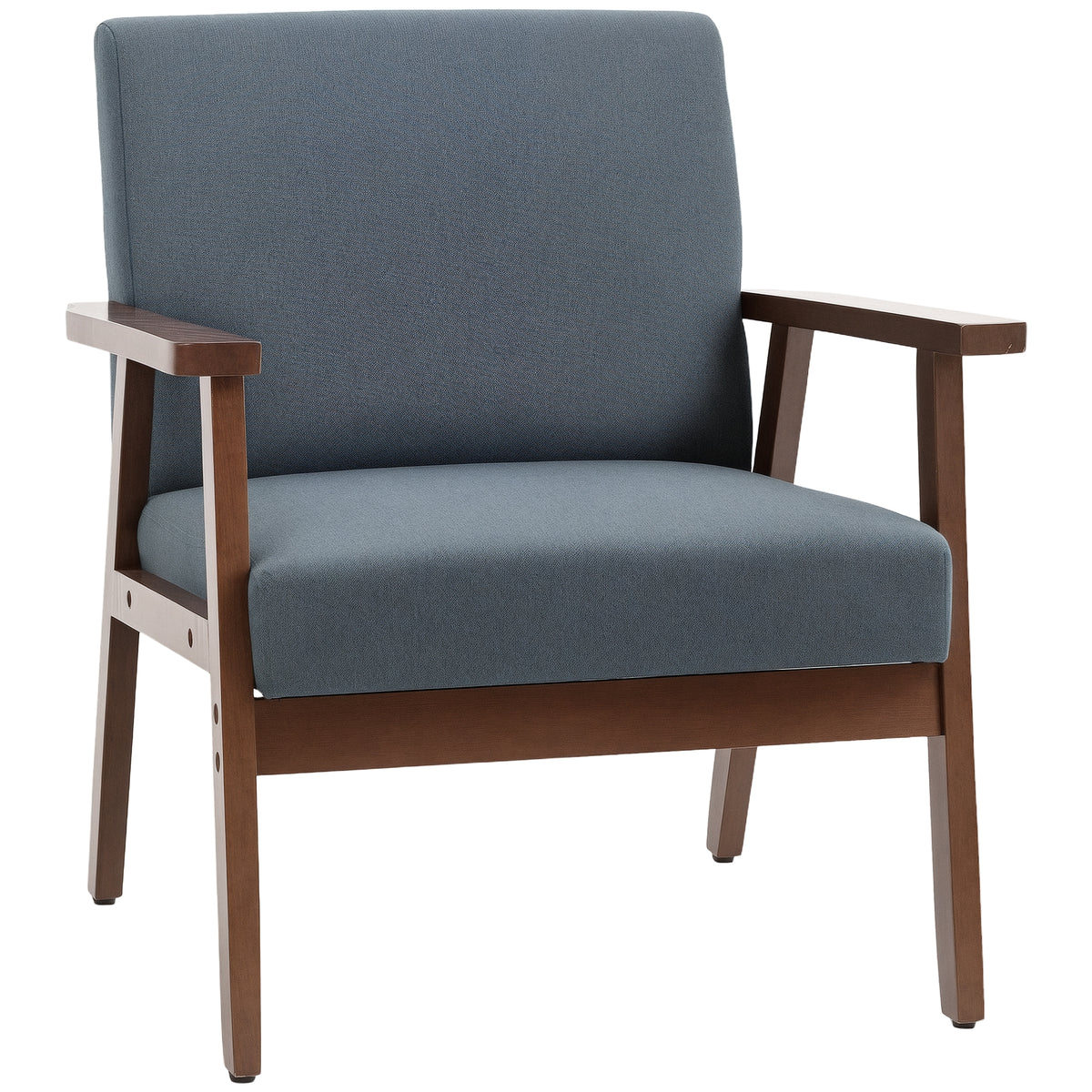 Accent Chairs with Cushioned Seat, Upholstered Linen-Feel Armchair with Adjustable Feet for Bedroom – view 8